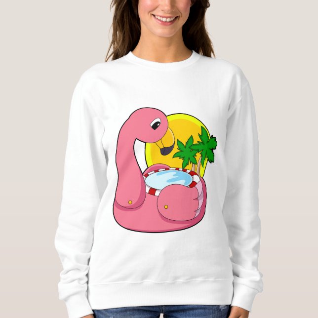 Camiseta Flamingo com Piscina (Frente)