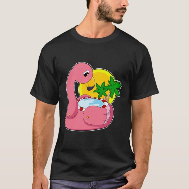 Camiseta Flamingo com Piscina (Frente)