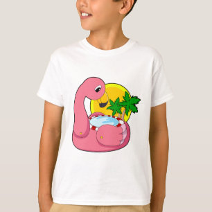 Camiseta Flamingo com Piscina