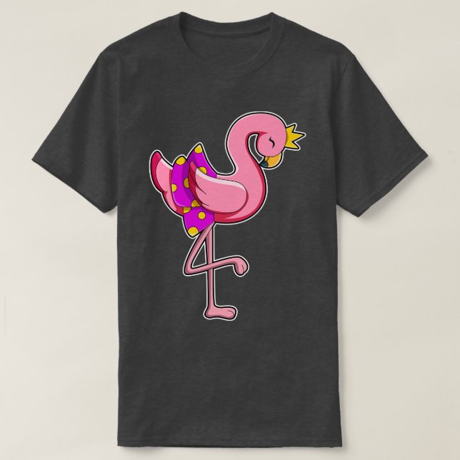 Camiseta Flamingo com saia coroa (Frente do Design)