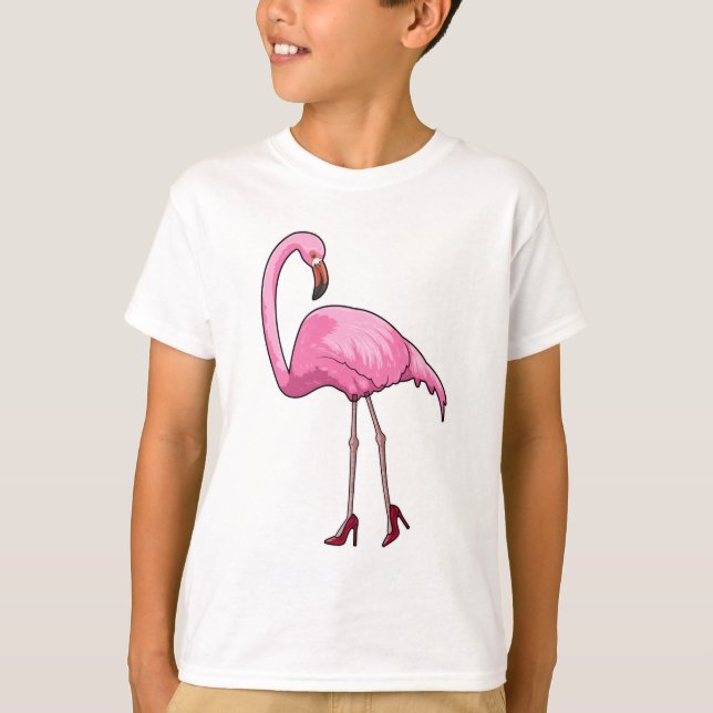 Camiseta Flamingo com salto alto (Frente)
