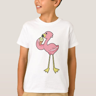 Camiseta Flamingo com sorvete Waffle