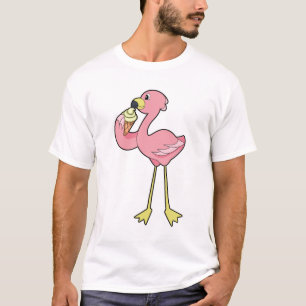 Camiseta Flamingo com sorvete Waffle