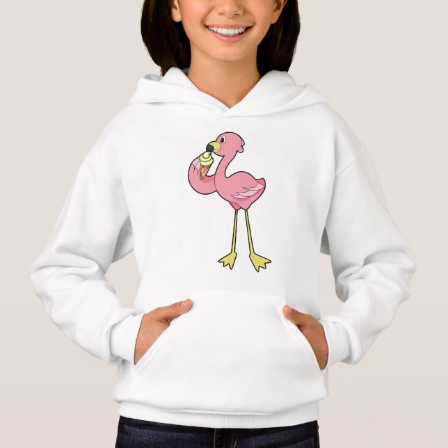 Camiseta Flamingo com sorvete Waffle (Frente)