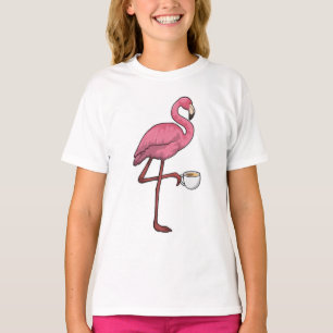 Camiseta Flamingo com Taça de Café