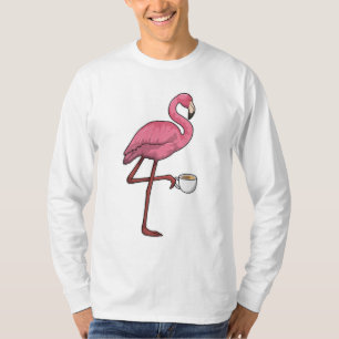 Camiseta Flamingo com Taça de Café