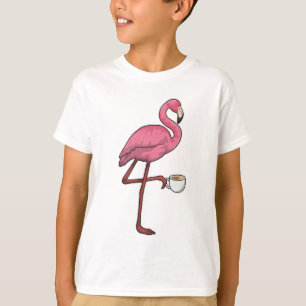 Camiseta Flamingo com Taça de Café