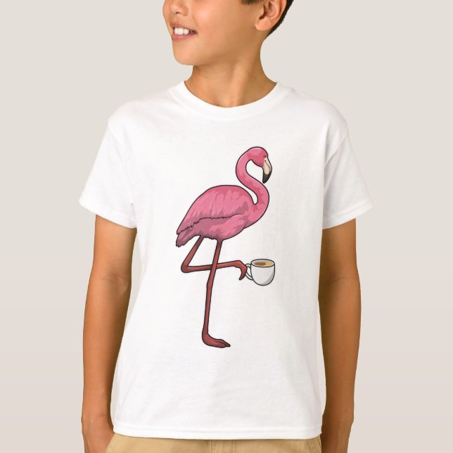 Camiseta Flamingo com Taça de Café (Frente)