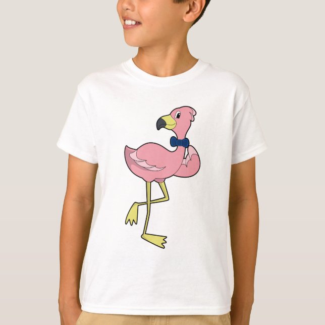 Camiseta Flamingo como cavalheiro com Tie (Frente)