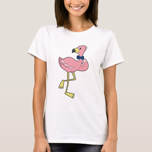 Camiseta Flamingo como cavalheiro com Tie (Frente)