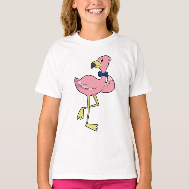 Camiseta Flamingo como cavalheiro com Tie (Frente)