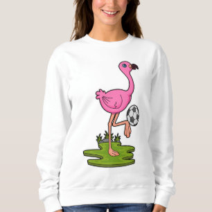 Camiseta Flamingo como jogador de futebol com futebol