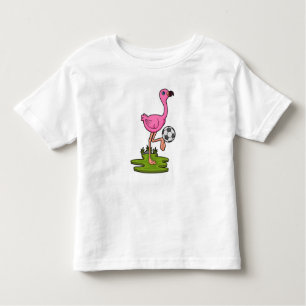 Camiseta Flamingo como jogador de futebol com futebol