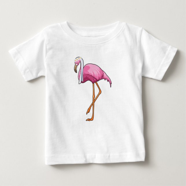 Camiseta Flamingo como Noiva com Veil (Frente)