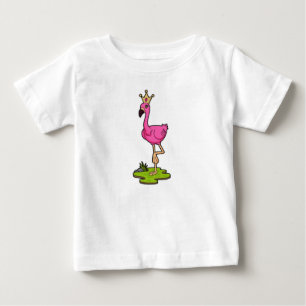 Camiseta Flamingo como Princesa com Coroa