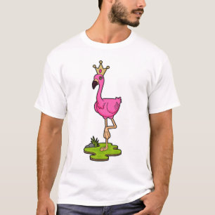 Camiseta Flamingo como Princesa com Coroa