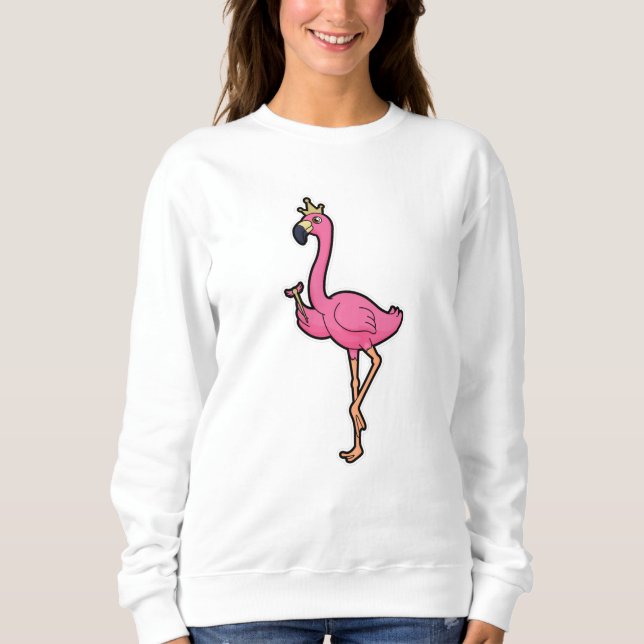 Camiseta Flamingo como Rei com Coroa e Funcionarios (Frente)