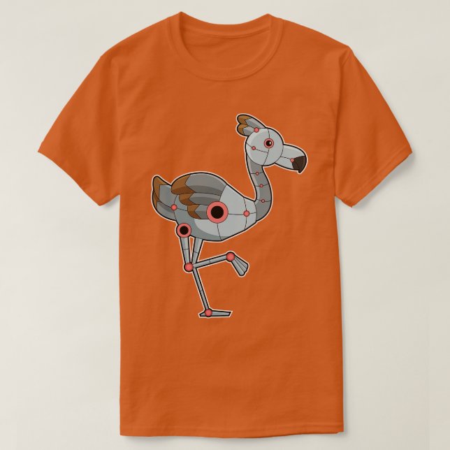 Camiseta Flamingo como Robô (Frente do Design)