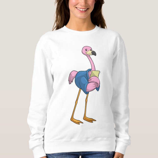 Camiseta Flamingo como Secretário com Notepad (Frente)