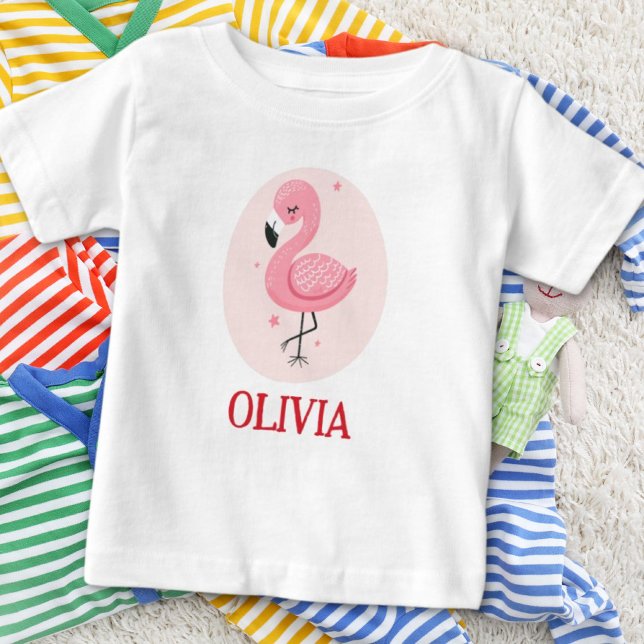Camiseta Flamingo Cor-de-Rosa Caprichoso Fofo (Criador carregado)