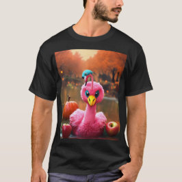 Camiseta Flamingo cor-de-rosa na cala de roupa do dragão