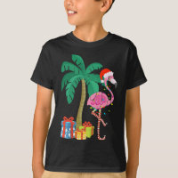 Flamingo cor-de-rosa Palm Tree Tropical Xmas Fu