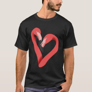 Camiseta Flamingo, Coração, Pássaro Tropical Flamingos