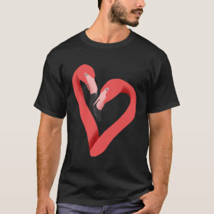 Camiseta Flamingo, Coração, Pássaro Tropical Flamingos