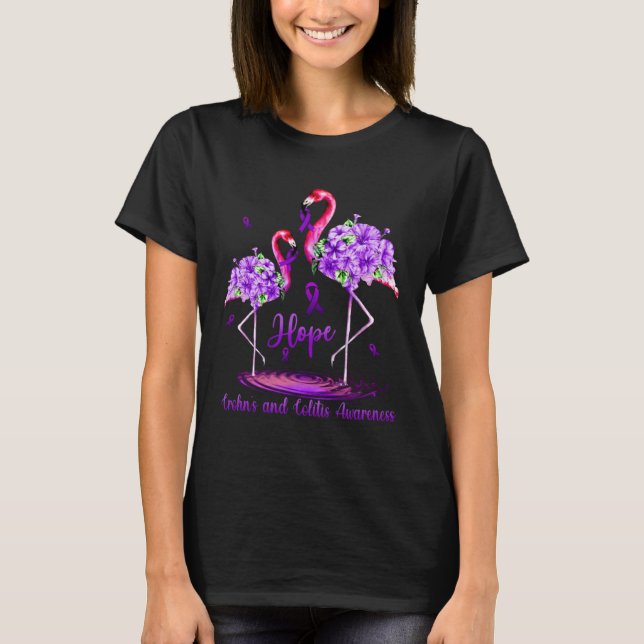 Camiseta Flamingo Crohn s and Colitis Awareness (Frente)