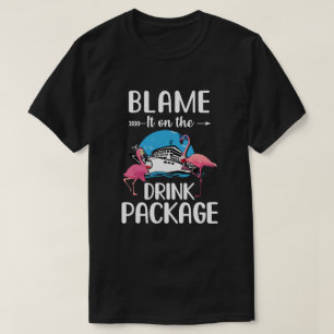 Camiseta Flamingo Culpa-O No Pacote De Bebidas De Cruzament