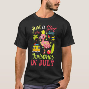 Camiseta Flamingo Dançando Apenas Uma Menina Que Ama O Nata