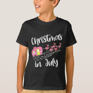 Camiseta Flamingo de Acampamento de Natal em Julho Camping 