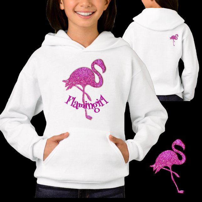Camiseta Flamingo de brilho rosa - texto personalizável (Criador carregado)