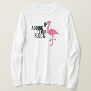 Camiseta Flamingo de folhas longas de amêndoa