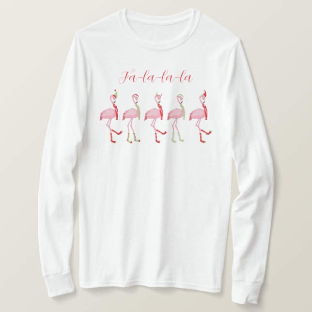 Camiseta flamingo de Natal (Frente do Design)