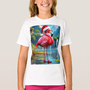 Camiseta Flamingo de Natal como Papai Noel-47476