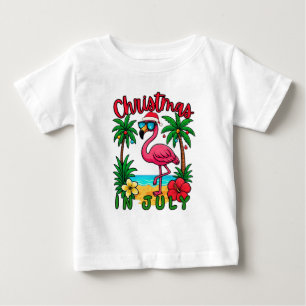 Camiseta Flamingo de Natal em Julho