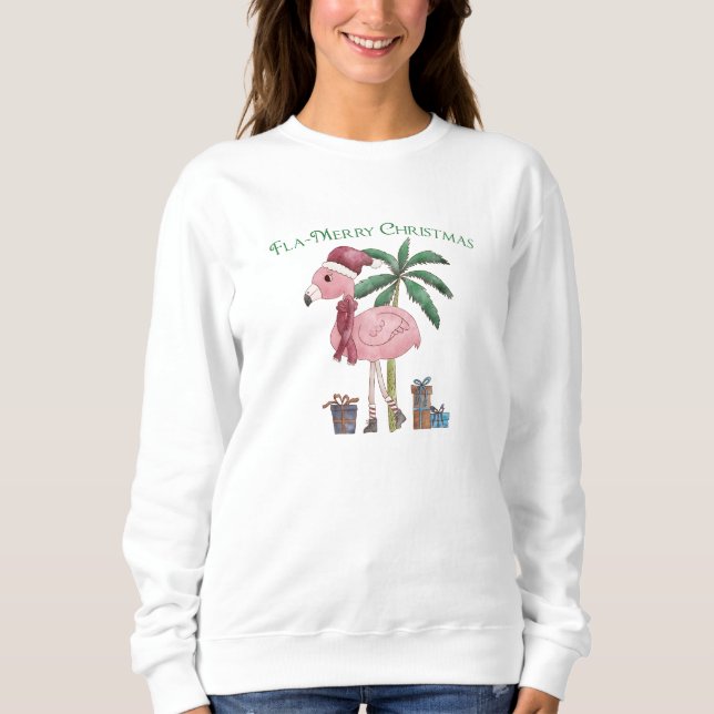 Camiseta Flamingo de Natal tropical (Frente)