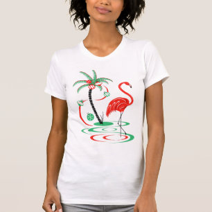 Camiseta Flamingo de Natal Vermelho"