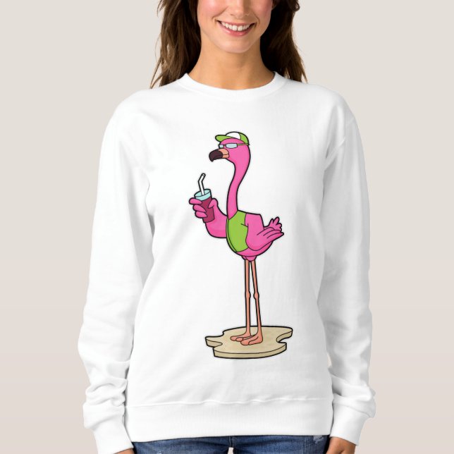 Camiseta Flamingo de Óculos de Sol & Boné (Frente)
