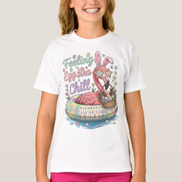 Camiseta Flamingo de Páscoa Engraçado Sentindo-se Eggstra L