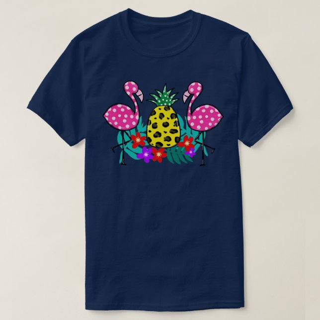 Camiseta flamingo de verão (Frente do Design)
