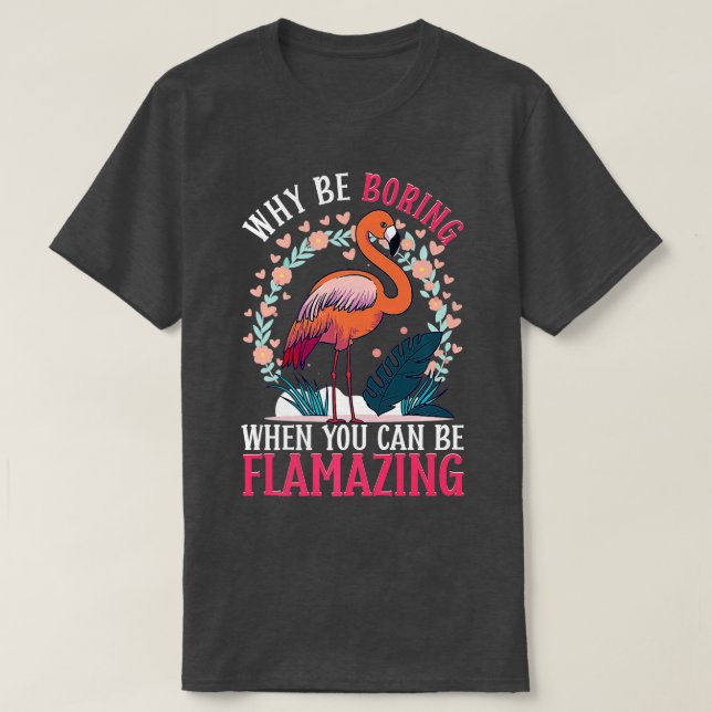 Camiseta Flamingo Design Para Ave Tropical Pode Ser Fla (Frente do Design)