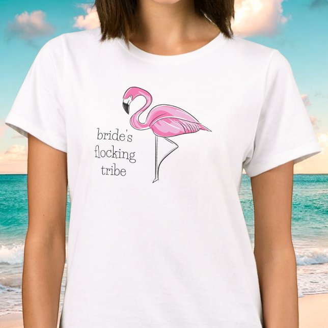 Camiseta Flamingo Despedida de Solteira Flocking T (Criador carregado)