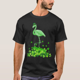 Camiseta Flamingo Dia de São Patrício Bonito Shamrock Eng