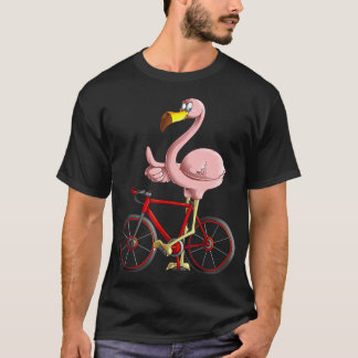 Camiseta Flamingo Dirigindo Bicicleta Legal Bikers Engraçad