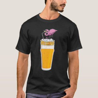 Camiseta Flamingo Drinking Beer Bird Funny Animal Drink Lov
