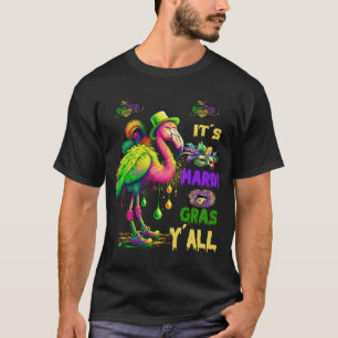 Camiseta Flamingo É A Grama Mardi Y'all Mardi Gras 2023 Jes