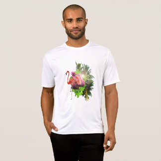 Camiseta Flamingo e flores
