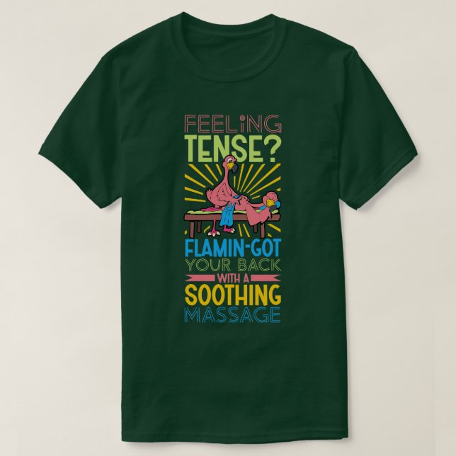 Camiseta Flamingo é Terapista de Massagem (Frente do Design)